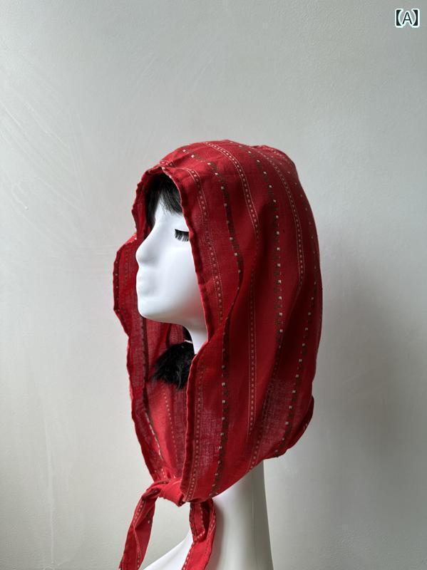 ターバン　帽子　スカーフ 自作 スカーフ 帽子 ストラップ フード付き チェック 柄 刺繍 男女 春夏 ア..