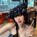 ターバン 帽子 スカーフ 帽子 女性 Y2K ホット ガール 包 頭 デニム スター 猫 耳 ヘッド スカーフ