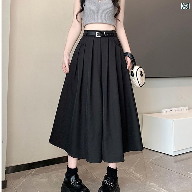 レディース　スカート　かわいい 女性用 スカート 夏 2024 新 ホット スタイル ハイウエスト プリーツ ワイド レッグ パンツ スモール スーツ ツー イン ワン