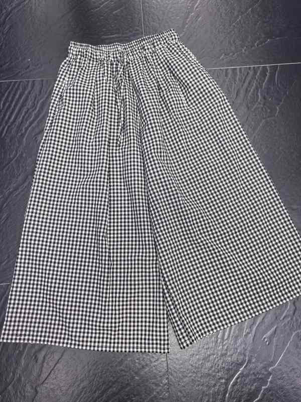 レディース　スカート　かわいい 329 S コットンリネン チェック 柄 スカート パンツ ウエスト 66118 ヒップ 134 丈 89約 5日で 発送