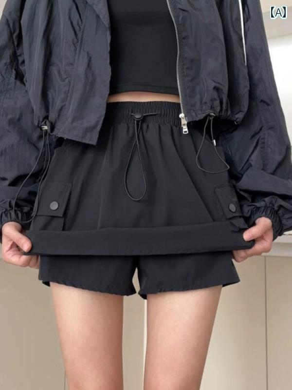 レディース　スカート　かわいい アメリカ ワークウェア ショート スカート 女性用 夏用 大きいサイズ ..