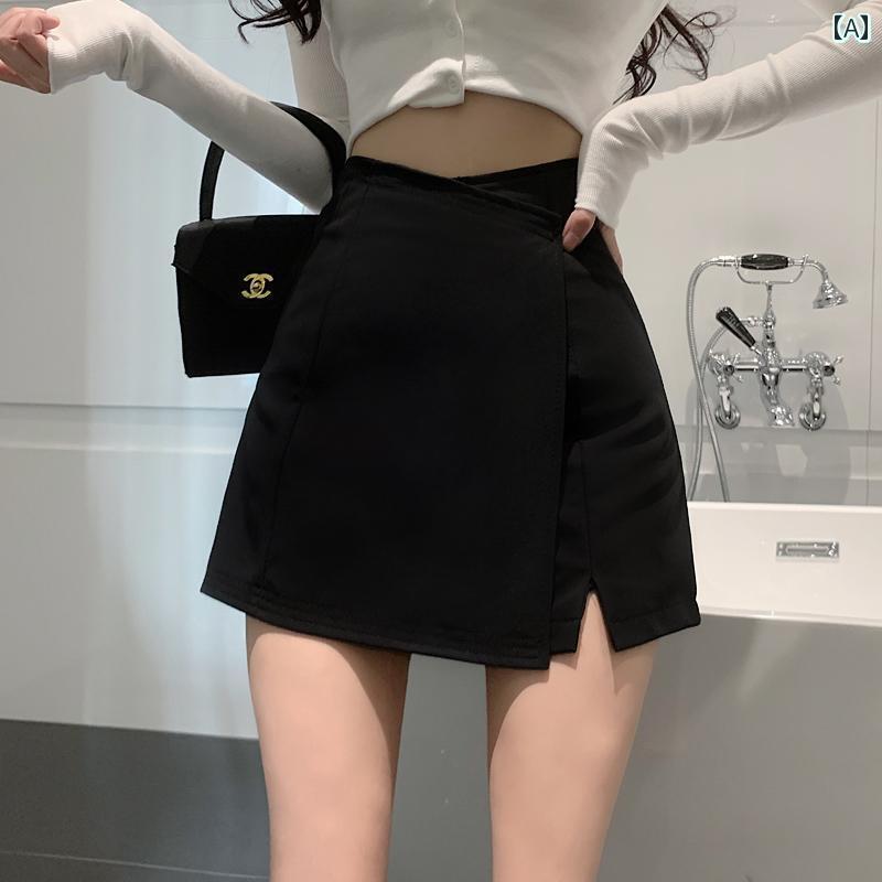 レディース　スカート　かわいい 大きいサイズ グレー スーツ スカート パンツ レディース 春夏 V 字 ..