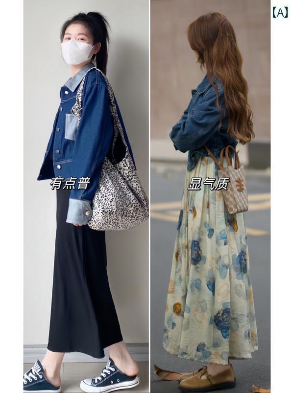 レディース　カジュアル　ファッション 春服は 大きいサイズ 太った mm スリム 油絵の ドレスの 完全な..