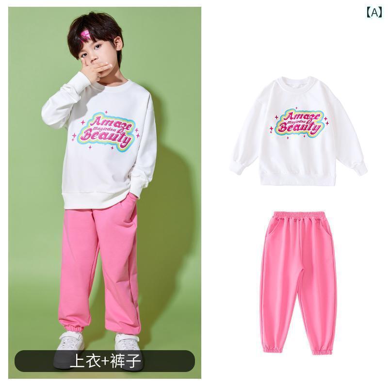 子供服　ダンス　ヒップホップ 子供 春夏 チアリーディング ステージ パフォーマンス 服 小学校 運動 会 クラス 制服 開会 式 セット