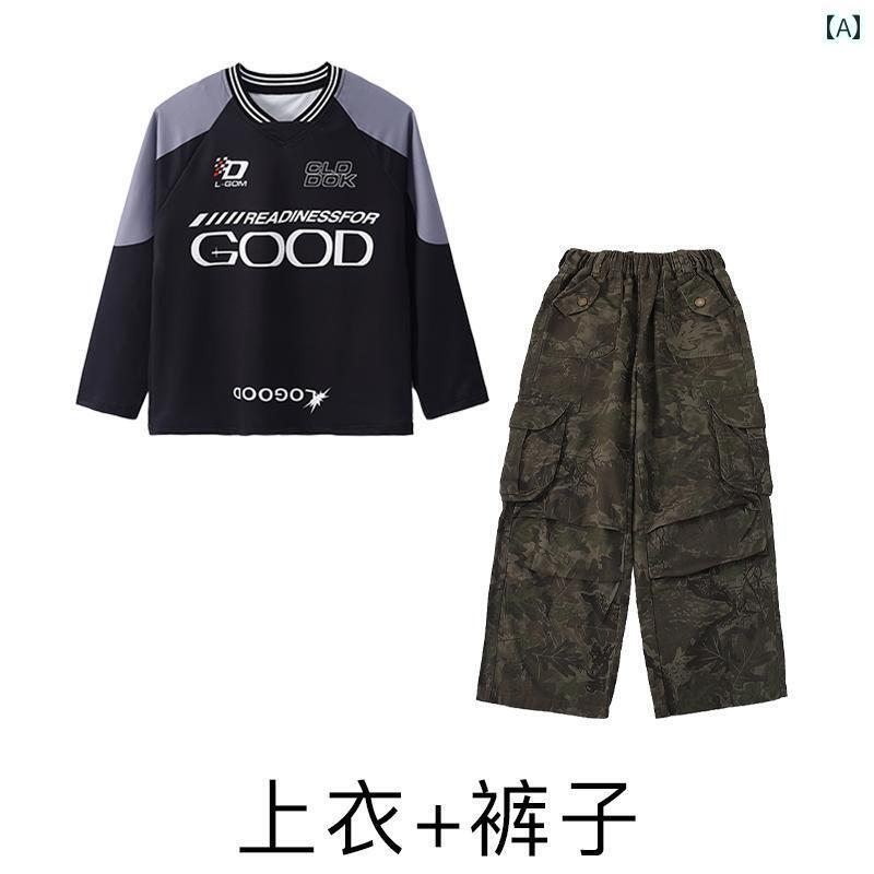 ストリート　子供　ダンス 子供用 ストリート ダンス 服 男の子 速乾 トップス スーツ ヒップ ホップ ガール パフォーマンス サービス 春