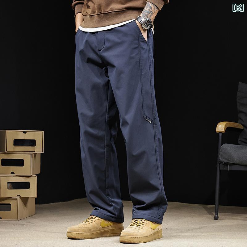 メンズ　ズボン　カジュアルパンツ 秋冬 ストレート カジュアル パンツ 男性用 裏起毛 暖かい 3 プルーフ アサルト 2024 ゆったり 大きいサイズ ズボン