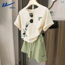 半袖 上下 レディース 戦士 スポーツウェア スーツ 女性用 夏 2025 カジュアル 半袖 ショート パンツ 夏服 Y シャツ 完全な セット