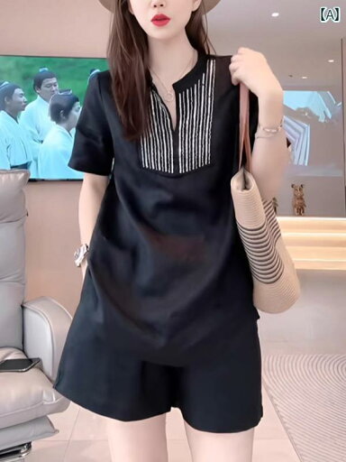 レディース 半袖 ショート 夏 薄手 ショート パンツ スーツ レディース ファッション ゆったり 大きいサイズ スリム 半袖 トップス ツーピース レディース 半袖 ショート 夏 薄手 ショート パンツ スーツ レディース ファッション ゆったり 大きいサイズ スリム 半袖 トップス ツーピース