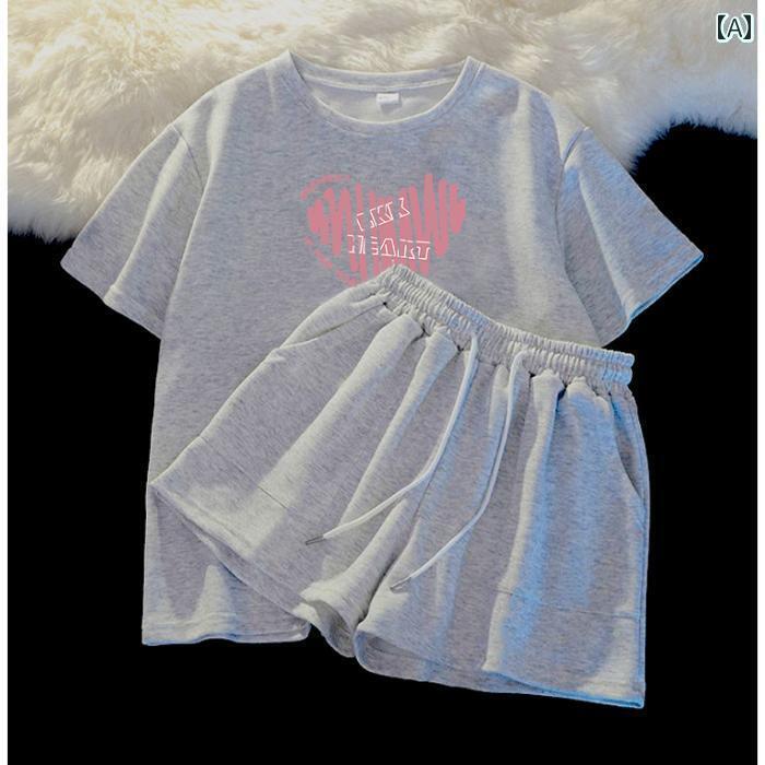 レディース　半袖　ショート 夏の 高級 半袖 ショート パンツ 綿 パジャマ 女性用 夏 学生 レジャー スポーツ ホーム 服 スーツは 外で 着用 できます