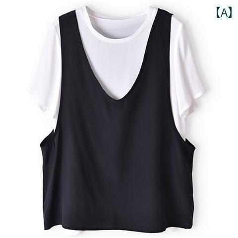 レディース シャツ カジュアル 半袖 Tシャツ レディース ベスト ツーピース スーツ 夏 スタイル トップス ホワイト レイ ヤード アウターウェア レディース シャツ カジュアル 半袖 Tシャツ レディース ベスト ツーピース スーツ 夏 スタイル トップス ホワイト レイ ヤード アウターウェア