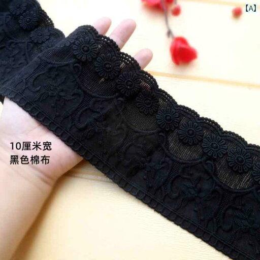 ストレート 生地 パンツ 幅 10 cmの 黒と 白の 綿布 刺繍 レース ドレス スカート 裾 延長 ネック ライン 衣類 アクセサリー ストレート 生地 パンツ 幅 10 cmの 黒と 白の 綿布 刺繍 レース ドレス スカート 裾 延長 ネック ライン 衣類 アクセサリー