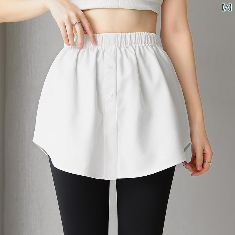 ストレート　生地　パンツ ハイエンド 小さい おなら カーテン レディース ボトムス スウェットシャツ アーティファクト インナー レイ ヤード サメ パンツ 秋冬 カバー ヒップ フェイク ツーピース(4)