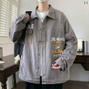 メンズ カジュアル ファッション メンズ デニムジャケット ハイエンドで クールな 秋 ウォッシュ 加工と ダメージ 加工の ワークウェア ジャケット ティーン...