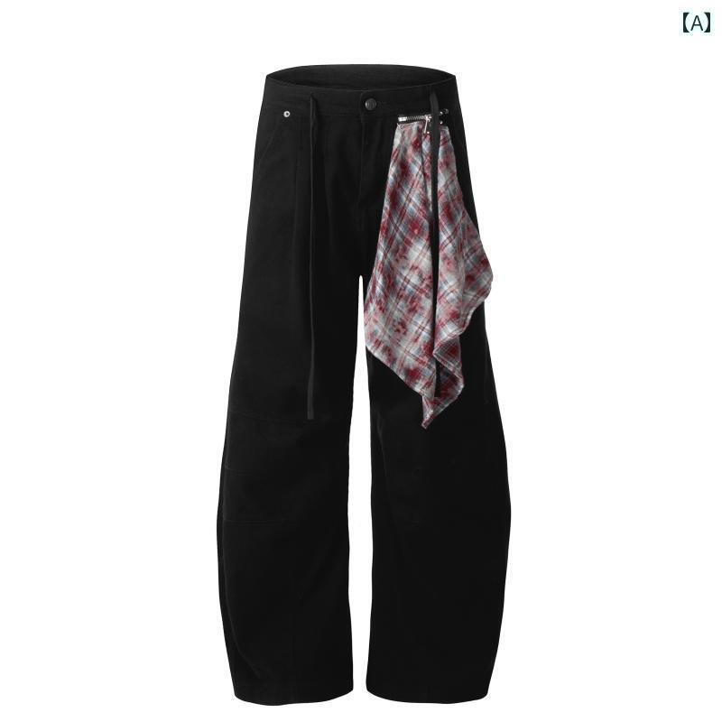 メンズ カジュアル ファッション ナショナル 小林 アメリカン 取り外し 可能 ジッパー スクエア ジーンズ メンズと レディース ブラック マチェーテ カジュ...