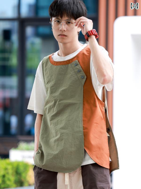 調理用　エプロン　料理 和風 防水 エプロン ベスト ケータリング メンズ コーヒー ショップ デザート ..