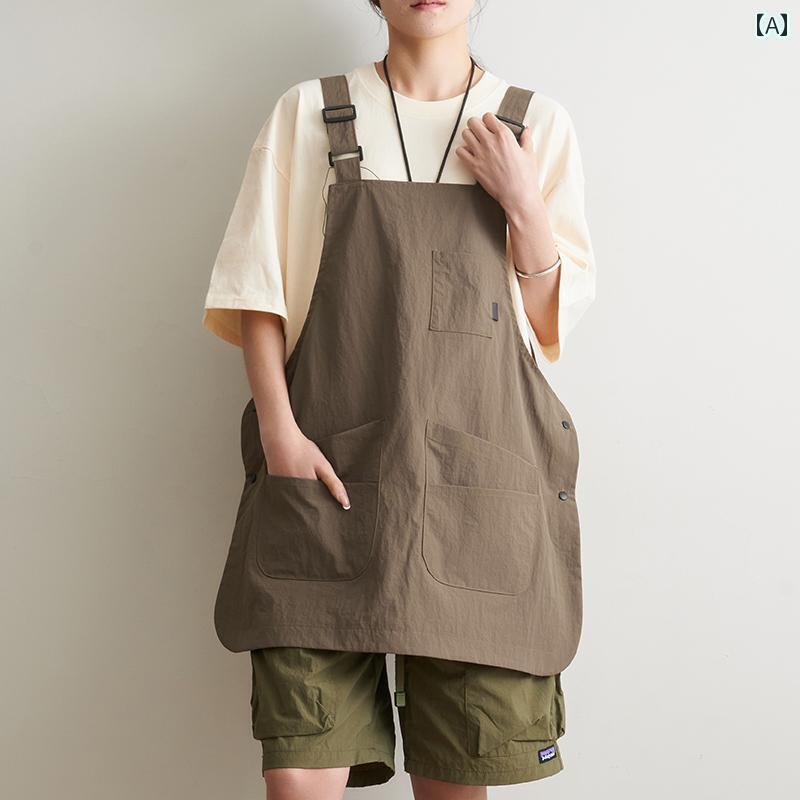 調理用　エプロン　料理 エプロン キッチン 防 滴 薄手 ベーキング ケータリング キャンプ 理髪 店 ミルクティー ペット ショップ 両面..