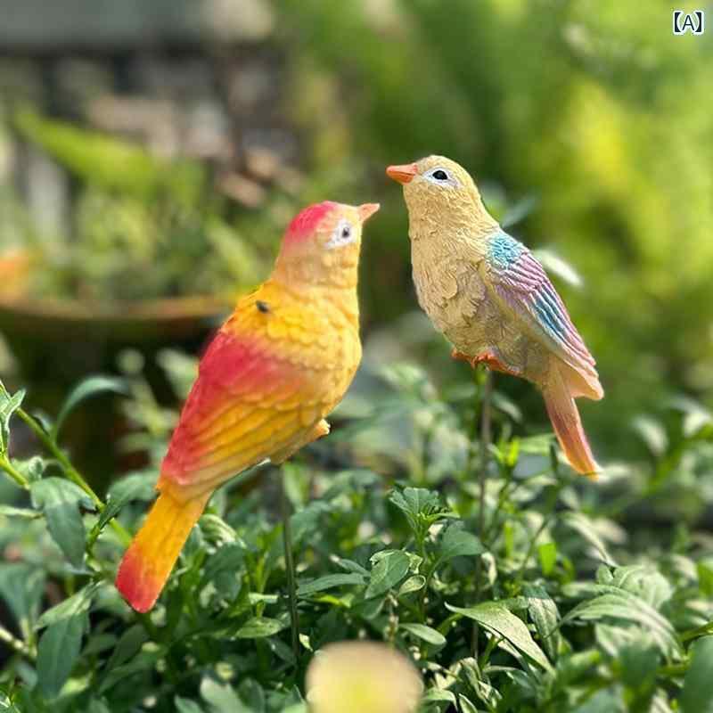 庭　装飾　飾り　 鳥の 花の 飾り 屋外の 庭の バルコニーの 中庭の 樹脂のの 装飾品 小さい 創造的な 植木鉢の 装飾