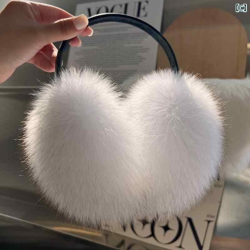 耳あて　イヤーマフ　かわいい 大型の フォックスファー イヤーマフ かわいい ぬいぐるみ 暖かい ファー イヤー バッグ 女性用不 凍 液 3