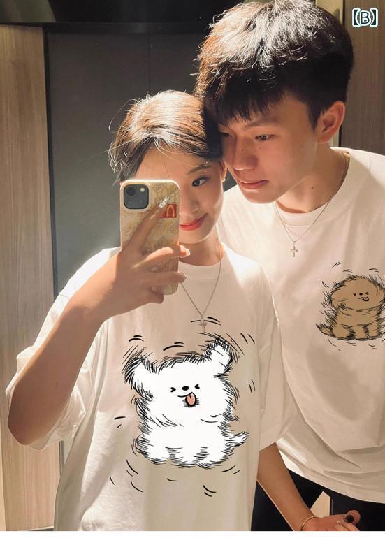 カップル　ユニセックス　ウェア 高級 カップルの 夏服 韓国 半袖 Tシャツ 女性 2025 スーツ イン スーパー ホット トップ 夏