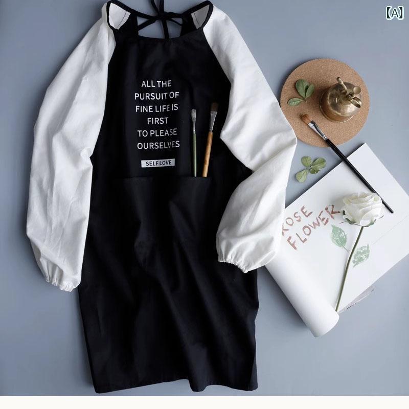 エプロン レディース かわいい 絵画用 エプロン 女子 美術 学生 大人用 スタジオ 油絵 よだれかけ 作業着 絵画 綿 ロング コート アート