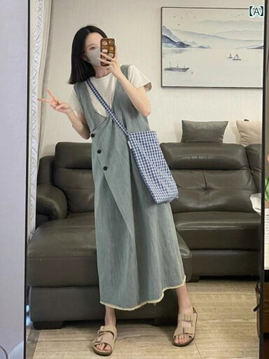 デニム ワンピース レディース 大きいサイズ 300ポンド 太った 女の子 フレンチ レトロ デニム サスペンダー ドレス 女性 夏 な ノースリーブ ロング スカート 2 デニム ワンピース レディース 大きいサイズ 300ポンド 太った 女の子 フレンチ レトロ デニム サスペンダー ドレス 女性 夏 な ノースリーブ ロング スカート 2
