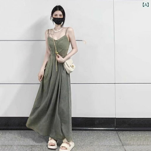 デニム スカート レディース 高級 感の ある Vネック デニム サスペンダー ドレス 女性用 夏用 レトロ スタイル ハイウエスト スリミング ロング スカート デニム スカート レディース 高級 感の ある Vネック デニム サスペンダー ドレス 女性用 夏用 レトロ スタイル ハイウエスト スリミング ロング スカート