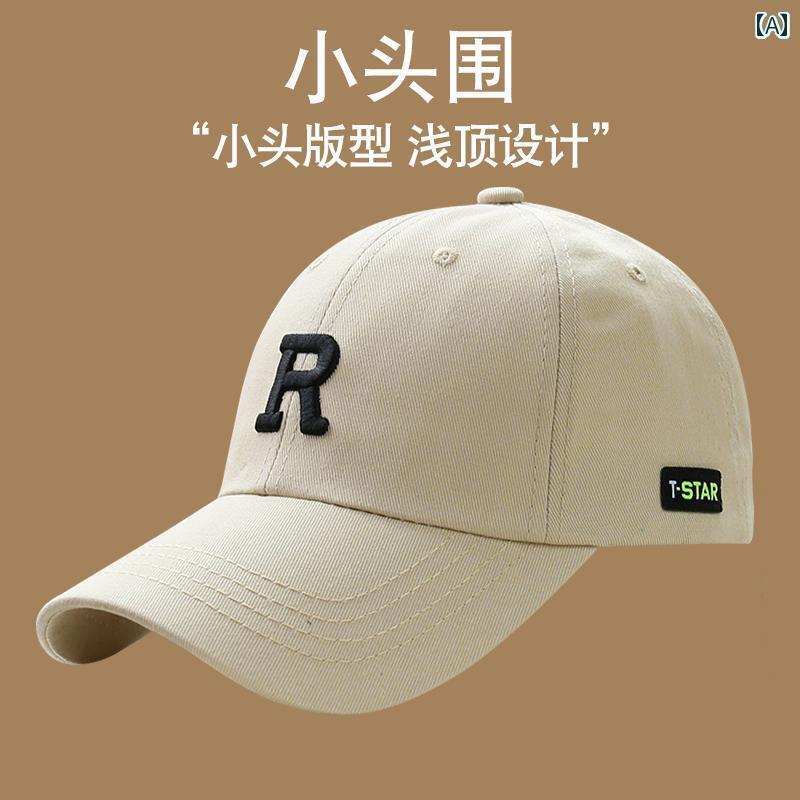 メンズ　帽子　キャップ ハード トップの 小さい 頭囲の 帽子 女性用 52に 適した 浅い 野球帽 メンズ ..