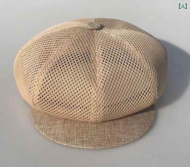 メンズ　帽子　キャップ 夏用 八角形 帽子 メッシュ 通気性 レジャー用 サンハット アヒル タン リネン ハット 男女兼用