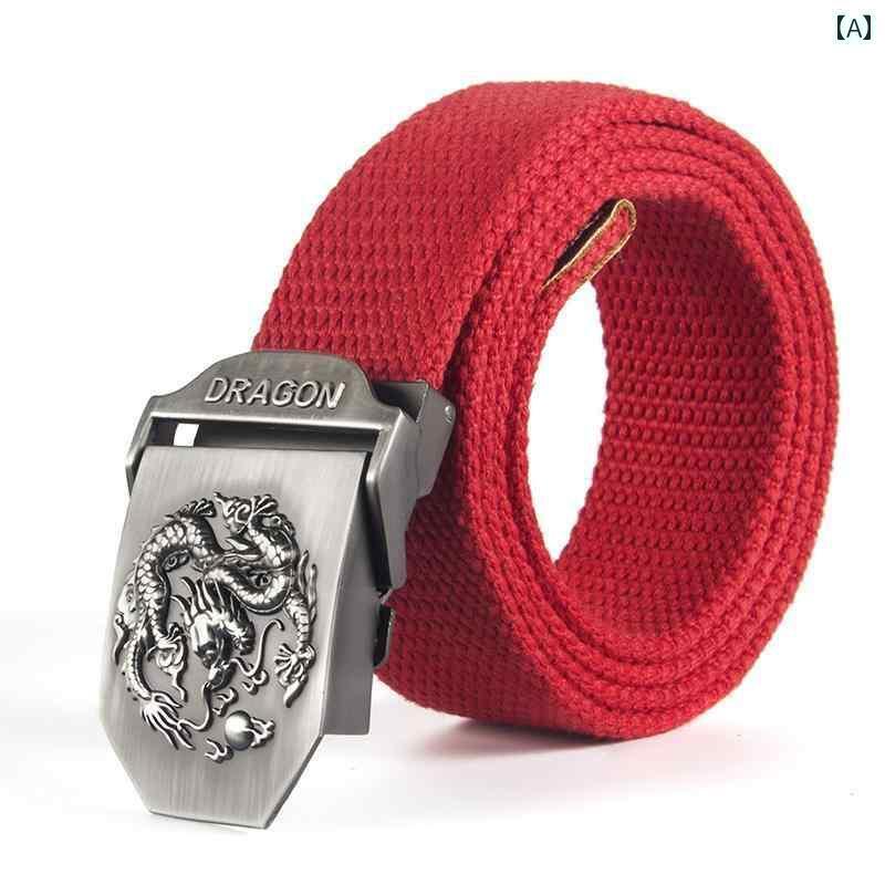 メンズ　ベルト　バックル メンズ 織り スポーツメタル 韓国 キャンバス パンツ ベルト アウトドア サマー バックル 厚手 学生