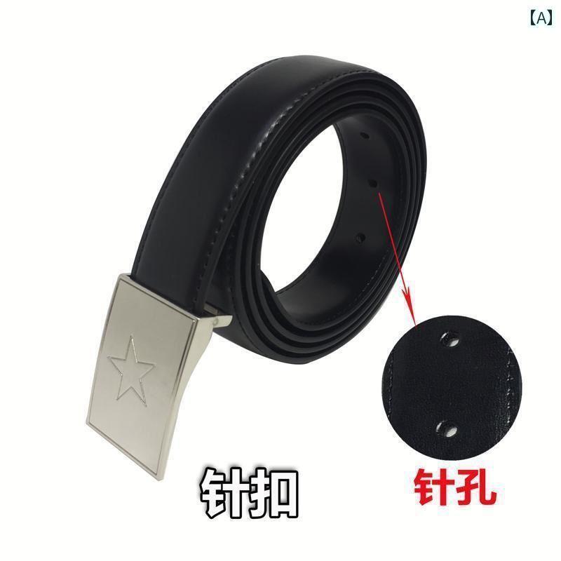 メンズ　ベルト　バックル メンズインナー ベルト 文字 付き PLA 五芒星 革 メンズ ピン バックル 自動..
