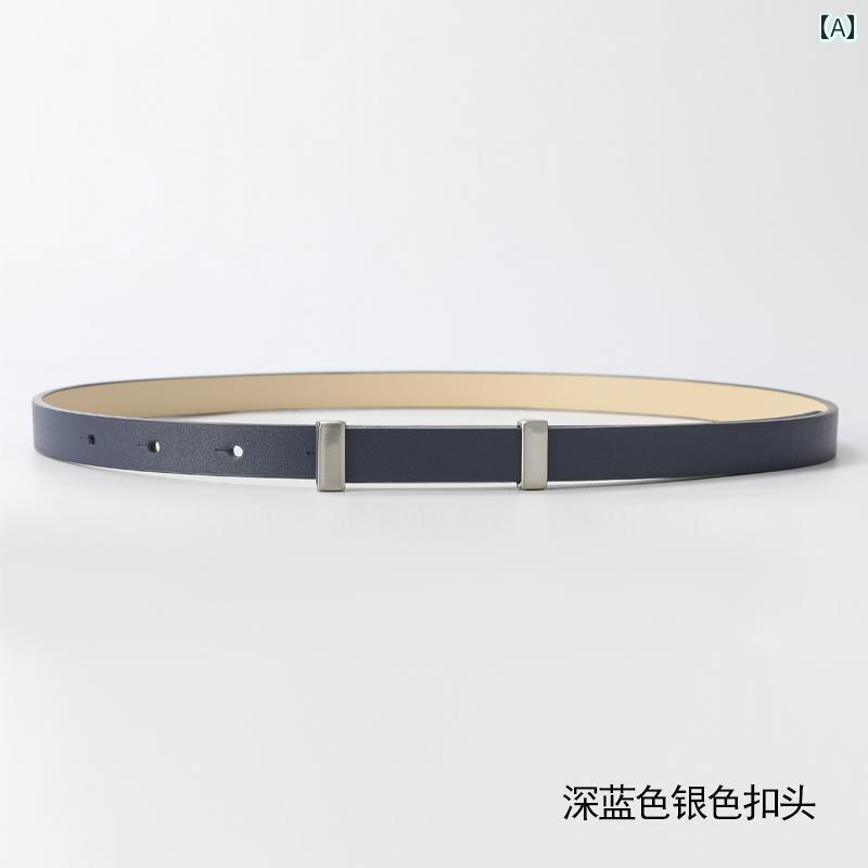 レディース　ベルト　チェーン 高級 レディース 革 細 ベルト 装飾 コート 黒白 スカート ウエスト チェーン アクセサリー シール ファッション