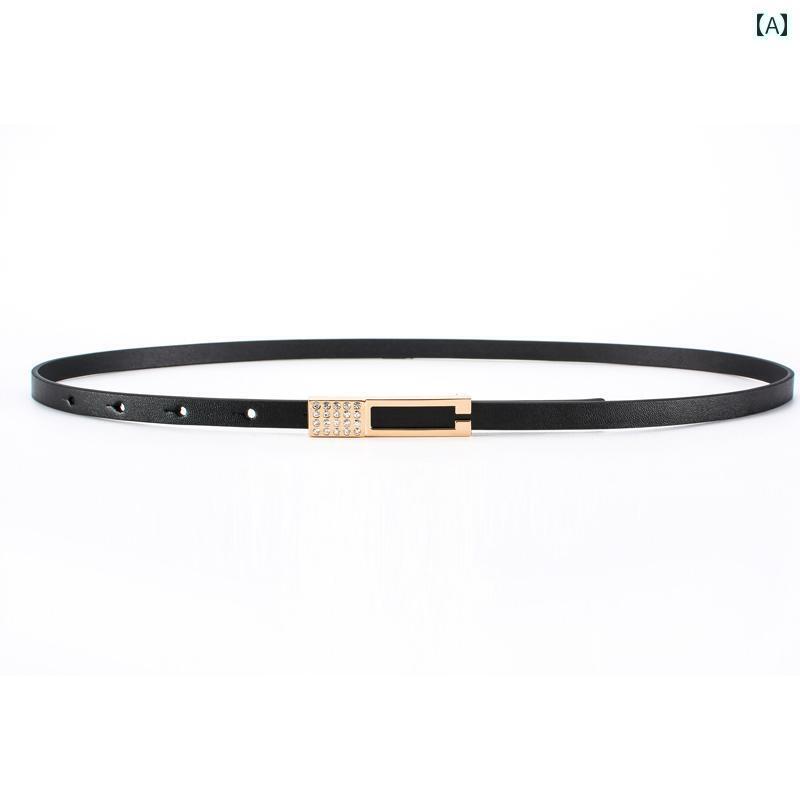 レディース　ベルト　チェーン 2025年 ラインストーン 装飾 ベルト スカート スーツ パンツ 革 細 ドレス アクセサリー 夏