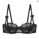 下着 レース レディース 魅惑的 レースの 下着 小さい 胸の プッシュアップブラ 夏用 薄型 透明 ハーフ カップ フレンチ ガール ブラセット