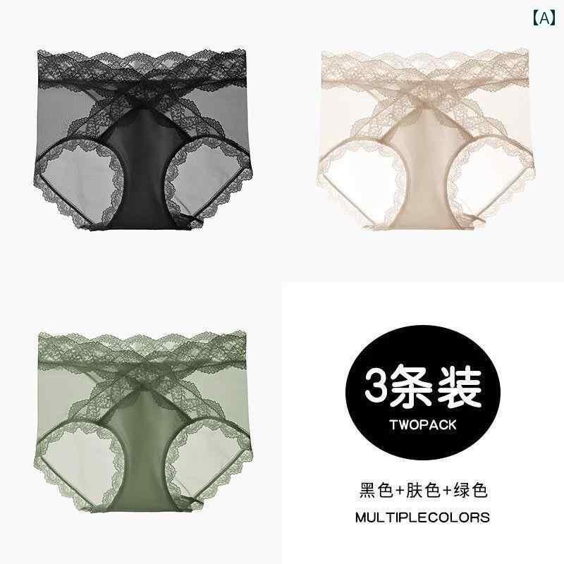 女性　下着　薄型 夏 谷 凪の 春夏向け レディース向け 軽量 高級 サテン フレンチレース パンティー ..