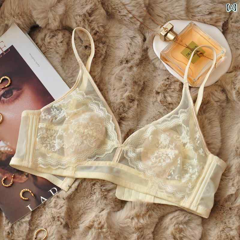 ランジェリー　下着　レース 薄型 レース うさぎ 耳 下着 大きい 胸 小さめ 通気性 クリスタル カップ ..