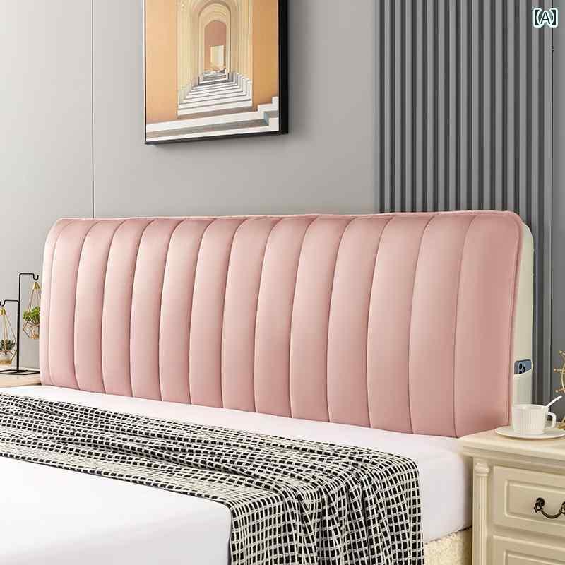 ベッド　カバー　 完全に カバー ベッド ヘッド テクノロジー 布 フランネル キルティング 厚手 生地 レザー 木製 バック ソフト 雰囲気の ある