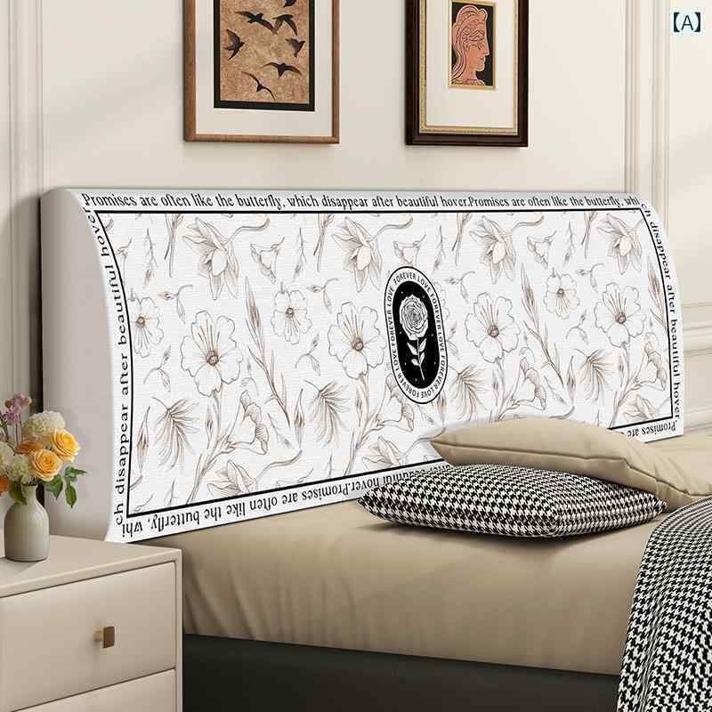 ベッド　カバー　 アメリカン ベッド ヘッド カバー 北欧 フル 弾性 ダストカバー ソフト クッション ..