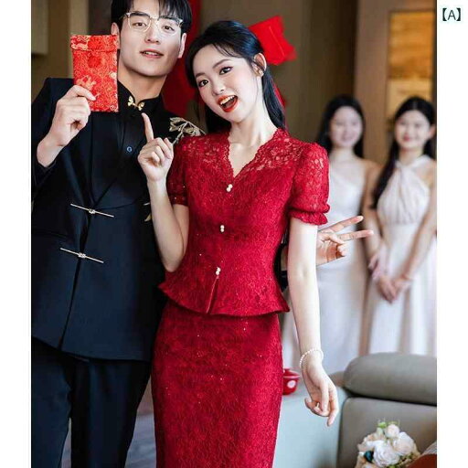 赤いドレス レディース トースト ドレス 花嫁 2025 チャイナ風 婚約 赤い チャイナ 美しい 軽い ウェディング 日 カジュアル 赤いドレス レディース トースト ドレス 花嫁 2025 チャイナ風 婚約 赤い チャイナ 美しい 軽い ウェディング 日 カジュアル