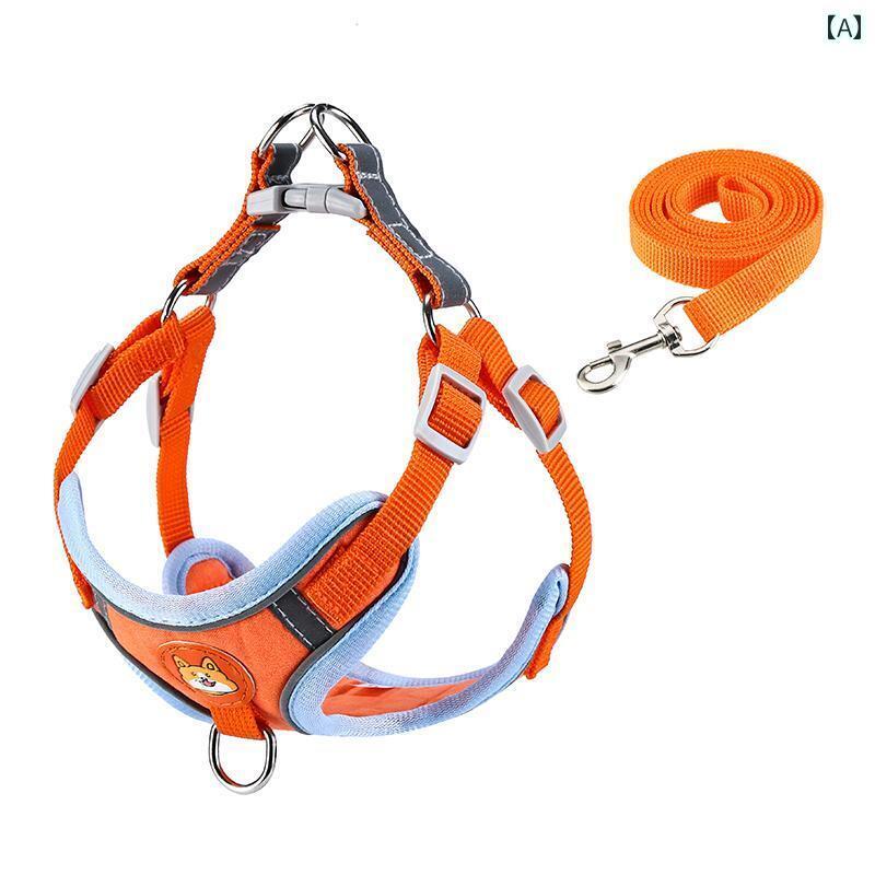 ハーネス 犬用 リード ベスト型 ドッグリード 小型 犬 テディ ビション ポメラニアン ハーネス 子犬 子犬用 ウォーキング ロープ ドッグチェーン