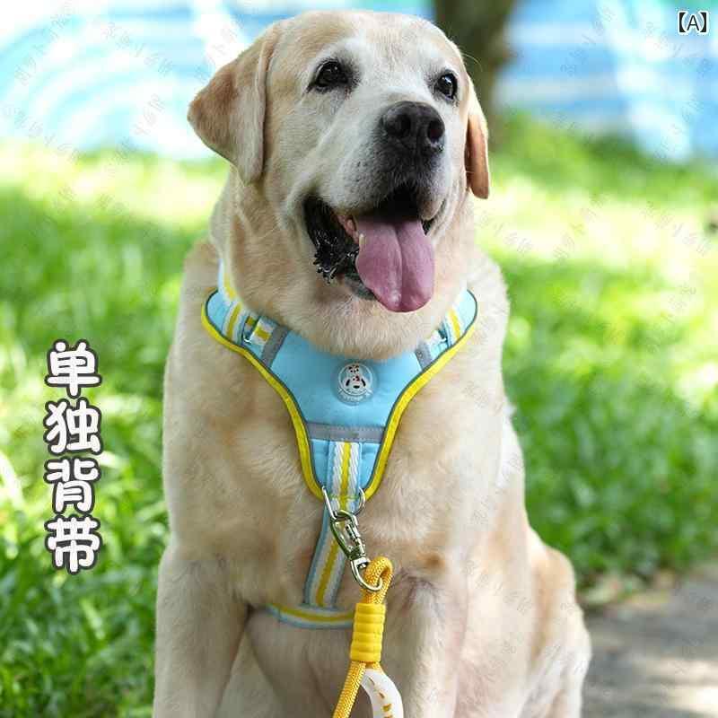 わんちゃん　ハーネス　かわいい ペット 犬 用 防 爆 チェストストラップ 牽引 ロープ 快適 首輪 多機..