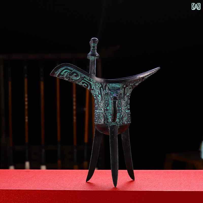 アンティーク 雑貨 飾り ワインボトルの 装飾品 アンティーク ワイン グラス ブロンズ 製品 な 高級 ギフト レトロ ホームデコレーション コスチューム 小...