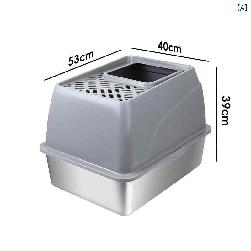猫 トイレ ボックス AFP 猫用 トイレ ボックス 上部 エントリー 完全 密閉型 特大 飛散 防止 砂 よけ ..