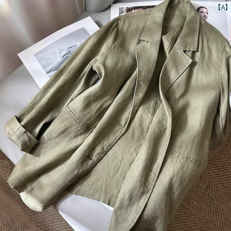 フォーマルスーツ ジャケット パンパン カリフラワー フレンチ レトロ リネン 日焼け 止め 薄手 スーツ ジャケット レディース 2025新 シルエット ルーズ トップ