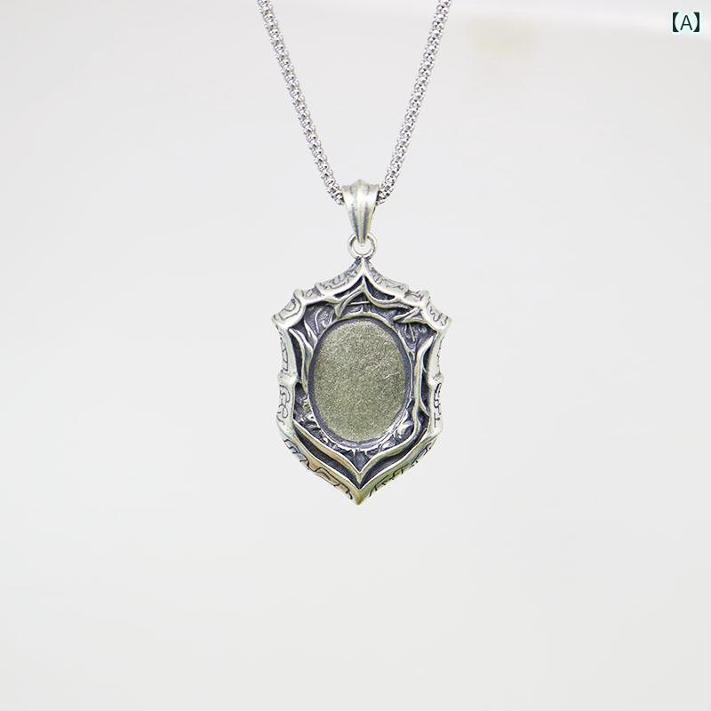 ペンダント ネックレス アクセサリー の メンズ スター リング シルバーペンダント 空の ホルダー 付き..