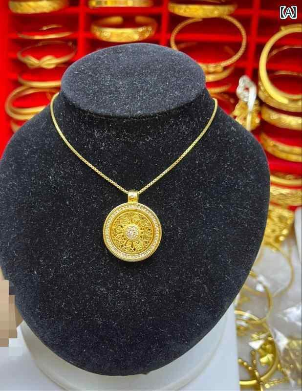 ペンダント ネックレス アクセサリー 金の 店と 同じ スタイル レトロ 方法の 完全な ラインストーンの 8つの 宝物の 羅針盤の ペンダント 潮の ネックレスの 幸運の ビーズの 贈り物を 変える 時間