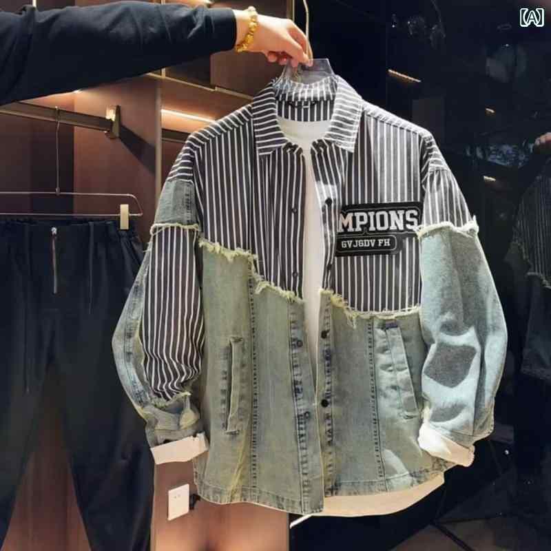 デニムジャケットメンズシャツファッ...