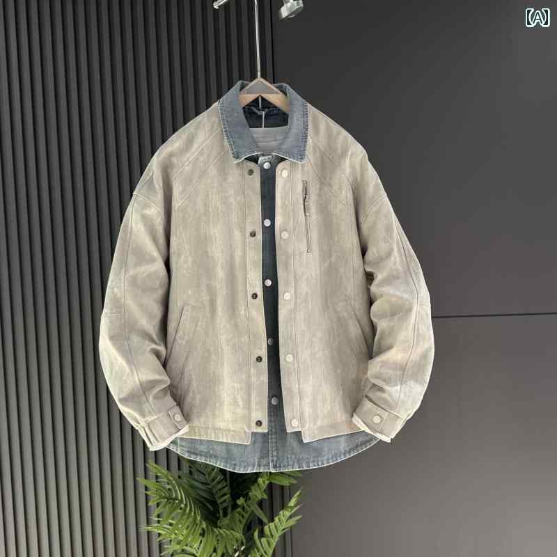デニムジャケットメンズシャツ春のフ...