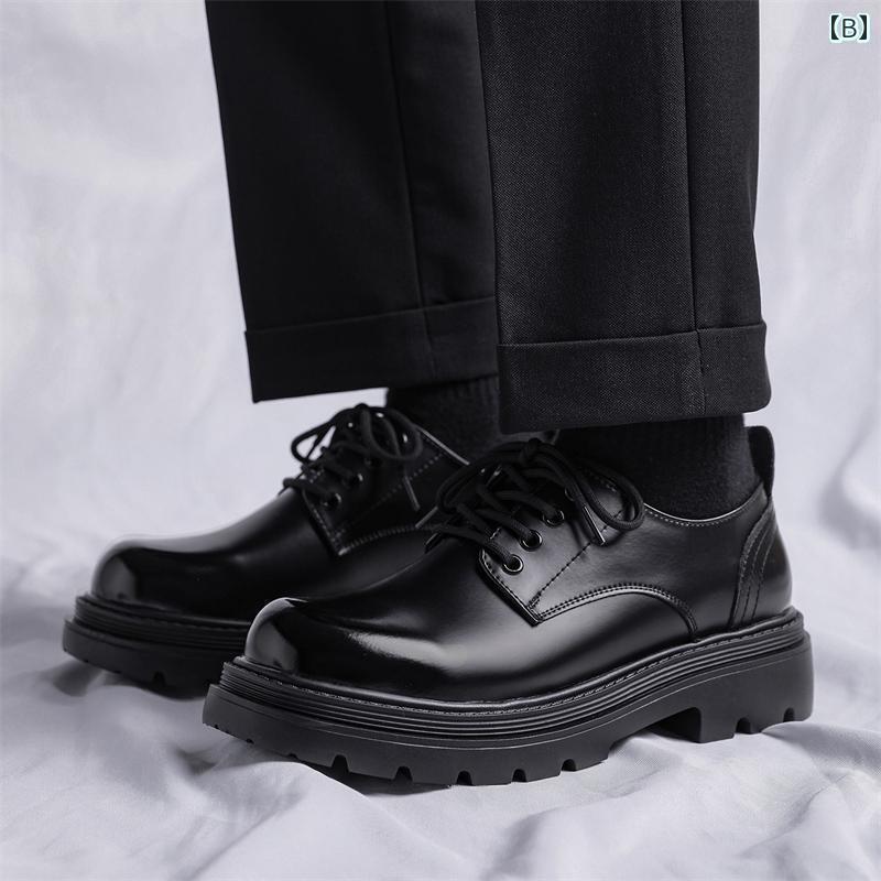 ビジネス 革靴 シューズメンズ メンズ レザーシューズ 春 英国 ビジネス フォーマル ビッグ ヘッド カジュアル シューズ 厚底 高さ アップ ウェディング 新郎