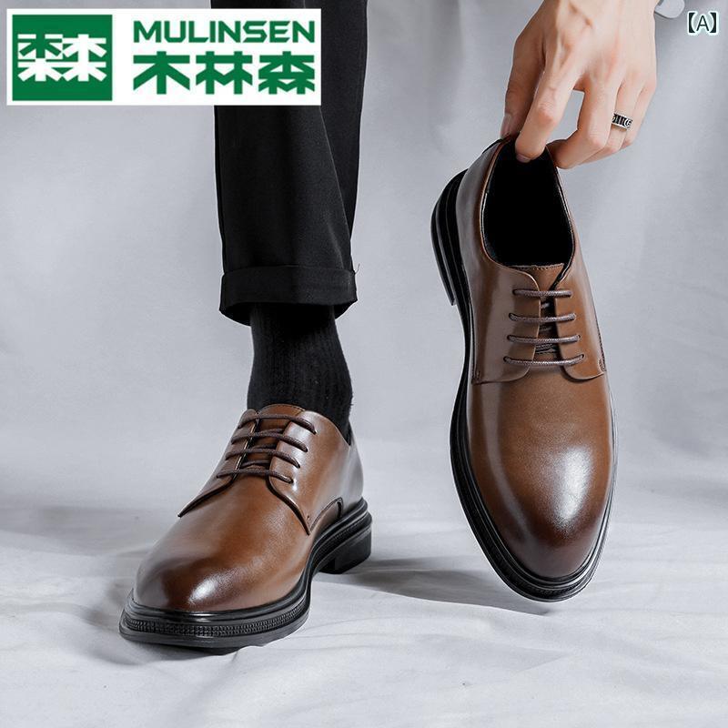 ビジネス 革靴 シューズメンズ Mulen レザーシューズ メンズ ビジネス フォーマル 革 カジュアル 裏起..