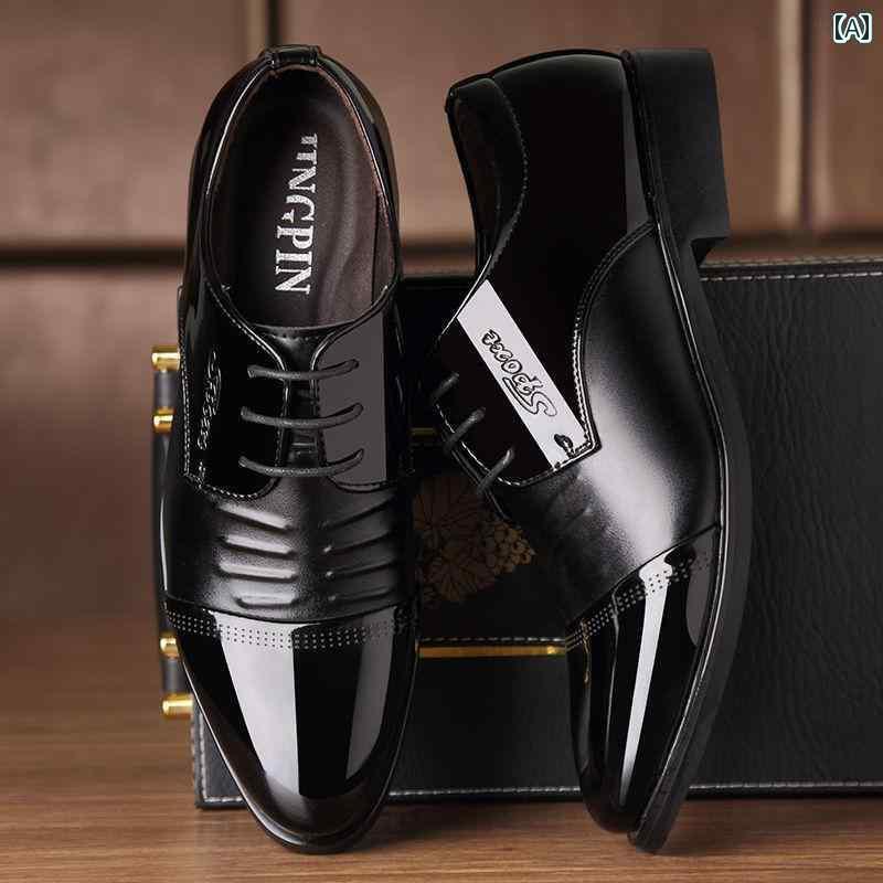 ビジネス 革靴 シューズメンズ メンズ ダッド レザーシューズ 夏用 ビジネス フォーマル パテントレザ..